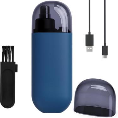Imagem de Aparador de Pelos Nasais Recarregável, Portátil, Silencioso, Resistente à Água, Uso Masculino – Modelo BM-C074 (Azul)