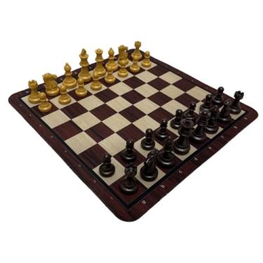 Imagem de JWQFBC Jogo de, Brinquedo Educativo, Versátil, Antiderrapante, Portátil, Qualidade Premium, para Adultos, Jogo de Tabuleiro, Tabuleiro Dobrável, Xadrez Marrom Dourado