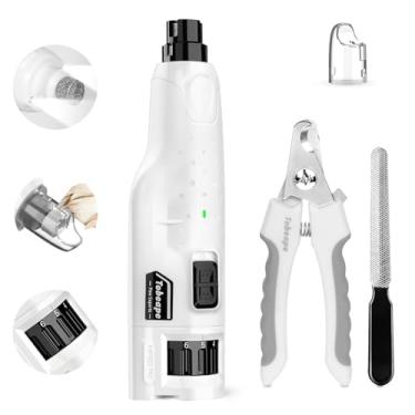 Imagem de Tobeape Lixador de Unhas para Cães e Gatos, 6 Velocidades Silencioso Recarregável com Copo de Pó e 2 Luzes LED, Kit Profissional com Cortador e Lima para Pets Grandes e Pequenos