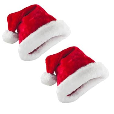 Imagem de Gorro Papai Noel Veludo Elegância Vermelho 40cm Touca Natal Premium(2)