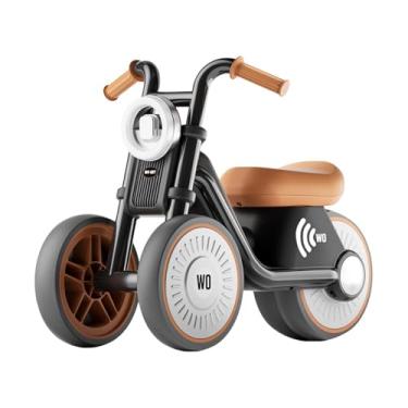 Imagem de Almencla Brinquedo de bicicleta de equilíbrio para crianças, bicicleta para crianças pequenas, brinquedo de andar de 3 ro para bebês, sem pedal, presente, Preto