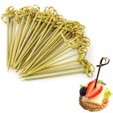 Imagem de JapanBargain - 100 espetos de bambu pontas torcidas 10 cm