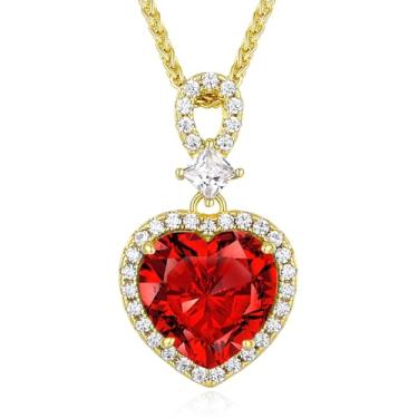 Imagem de KRZ Colar de coração para mulheres, prata esterlina 925 com joias banhadas a ouro para esposa, aniversário, Natal, presente de aniversário para esposa, namorada, mãe, presente de Dia das Mães, Banhado