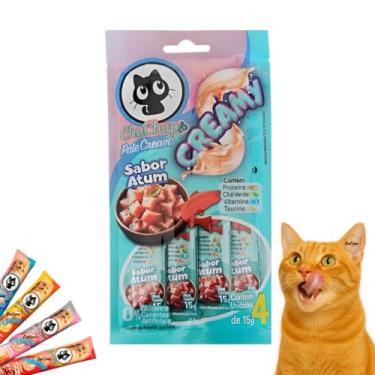 Imagem de Petisco Para Gatos ChuChups Cream Creamy Tubos de 15g Tipo Churu Truly Wanpy sem Corantes Sabores Frango, Atum, Salmão (Atum)