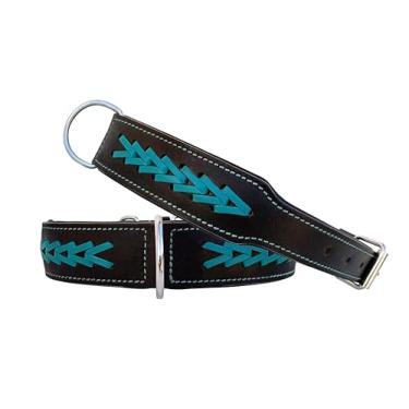 Imagem de Coleira de couro resistente ajustável acolchoada macia para cachorros pequenos e grandes 10AB158-M