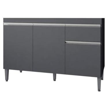 Imagem de Balcao Para Pia 118 Cm 3 Portas Tatiane Cinza Reajl Cinza - REALJ MOVE