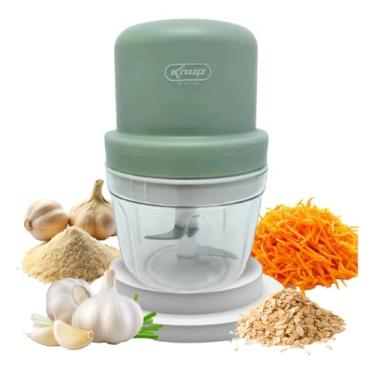 Imagem de Processador de Alimentos Compacto com Motor 37W, 350ml Capacidade, Lâmina Tripla Inox, Design Moderno, Trava de Segurança, Lavável em Lava-Louça (Verde)