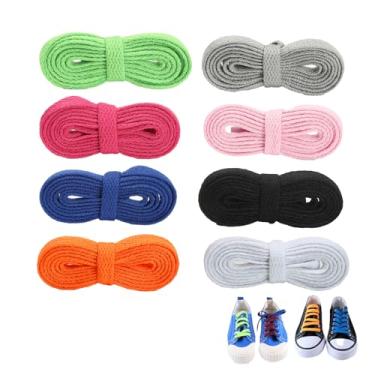 Imagem de 8 pares de cadarços coloridos planos para tênis, sapatos de skate e botas esportivas