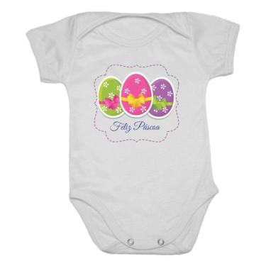 Imagem de Body de Bebê Feliz Páscoa - Vem Bebê, Pascoa01b, M - Manga Curta