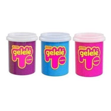 Imagem de Kit com 3 Slime Gelelé Gliter Para Crianças - Doce Brinquedo