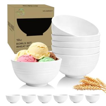 Imagem de Perlapoc Tigelas pequenas de palha de trigo 293 g, tigelas de sobremesa inquebráveis, conjunto de 6, tigela segura para micro-ondas e lava-louças para cozinha, mini tigela de plástico reutilizável