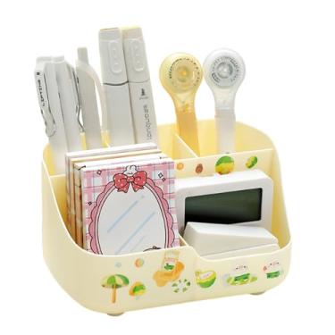 Imagem de Porta-lápis branco creme, caixa de armazenamento, decoração de mesa, acessórios de escritório