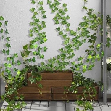 Imagem de Videira de folhagem falsa com folhas verdes realistas para decoração de parede de casa, jardim, casamento, decoração de plantas penduradas em ambientes internos e externos (verde1)