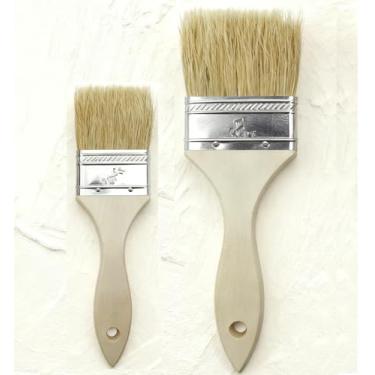 Imagem de Conjunto de pincéis de 2 peças, pincéis multiuso para látex, tintas a óleo e manchas, para interiores, exteriores, móveis e projetos de reforma doméstica DIY