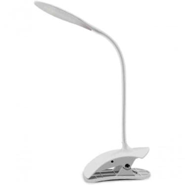 Imagem de Luminária Mesa Led Grampo Garra Presilha Pregador Branco Garra