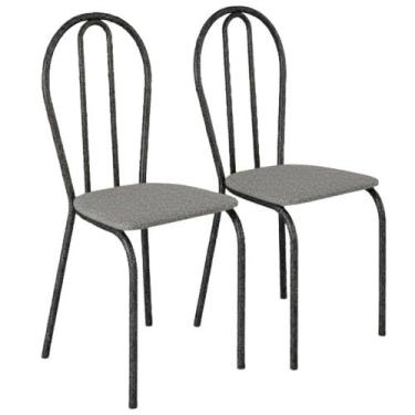 Imagem de Kit 02 Cadeiras Tubular America 004 Cromo Preto ARTEF - Artefamol, Gra