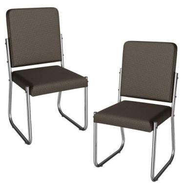 Imagem de Kit 2 Cadeiras Cromada Sala Jantar material sintético Kappesberg