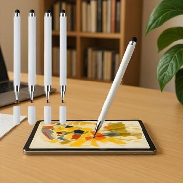 Imagem de Pacote com 4 canetas Stylus para telas sensíveis ao toque, caneta Stylus capacitiva universal compatível com tablets iPad, desenho e escrita