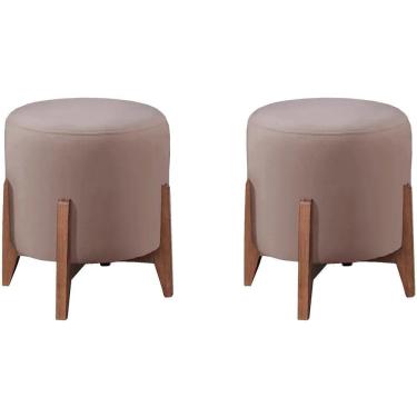 Imagem de Kit 2 Puff Puf Sala Lhor Veludo Rose Rm Rose