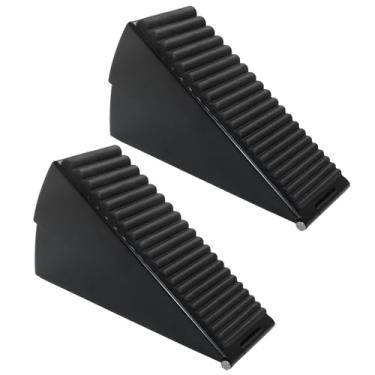 Imagem de HARSKIYER Pacote com 2 batentes de porta resistentes, batente de porta ajustável de aço inoxidável 304 com carregamento de mola, cunha de rolha de 7,6 cm de altura para dormitório, base antiderrapante