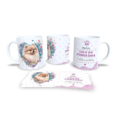 Imagem de Caneca Decorativa de Cerâmica com Design de Beagle, 325ml, Branca com Estampa Floral e Texto 'Meu Beagle é Minha Paixão', para Amantes de Cães (13194)