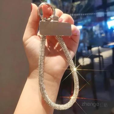 Imagem de Cordão Para Celular Feminino Curto Com Design De Diamante E Clip Metál