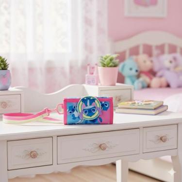 Imagem de Carteira Puket Infantil Menina Stitch Cor Rosa Estampado