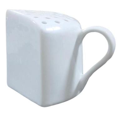 Imagem de Porta Queijo Ralado de Mesa - Porcelana Branca em Formato de Queijo - 
