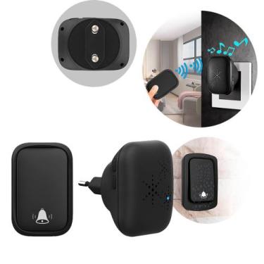 Imagem de Campainha Residencial Sem Fio com 38 Melodias Preto - Genérica, Branco