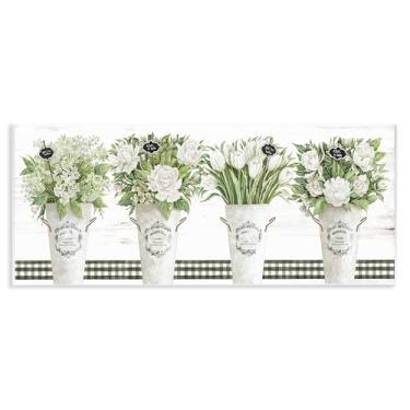 Imagem de Stupell Industries Arte de placa de parede Marche aux Fleurs, design de Cindy Jacobs, 17 x 43 cm