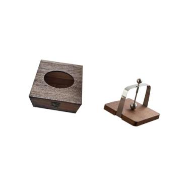 Imagem de Fenteer Porta-lenços de Madeira, Organizador Dispensador de Lenços Faciais, Bandeja para Armazenamento de Toalhas de Mão, Porta-guardanapos, Capa para Caixa D