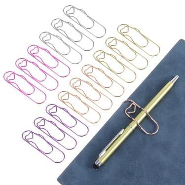 Imagem de Clipes de caneta de metal para notebook, clipes de metal para caneta, 15 peças, clipe de papel colorido, acessórios para agenda, clipes de papel de 6 cm, marcadores de livro para cadernos, agendas
