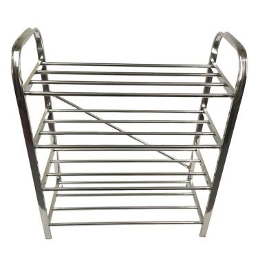 Imagem de Sapateira Prateleira Inox 4 Andares 12 Pares Organizador Calçado Sapato Corredor Hall De Entrada