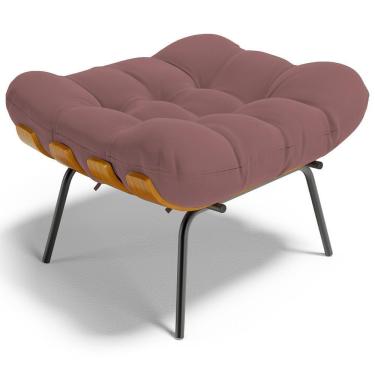 Imagem de Puff Decorativo Sala De Estar Costela L02 Suede Rosê - Lyam Decor