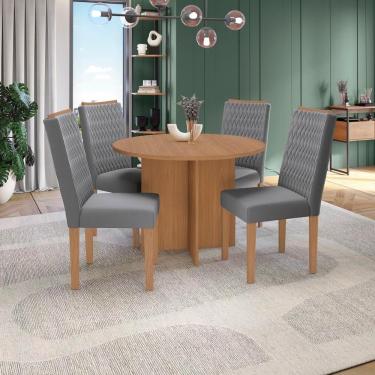 Imagem de Conjunto Sala De Jantar Nira Kappesberg 4 Cadeiras Veludo Titanio