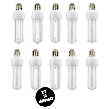Imagem de Lampada Fluorescente 220V Kit 10 Uni 15W Branco Frio Ambient