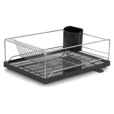 Imagem de Escorredor De Louças Com Calha Escorre água Porta Talheres