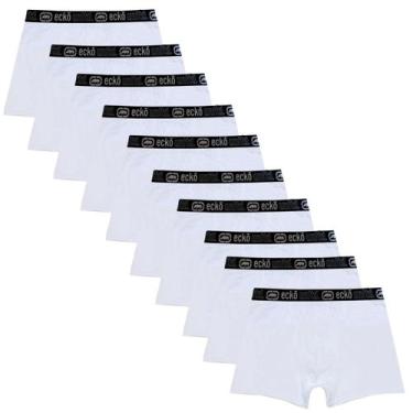 Imagem de Kit 10 Cuecas Masculinas Boxer Cotton Basic Ecko Unltd Branco, P