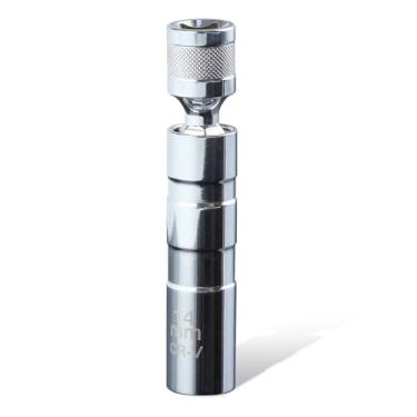Imagem de Soquete magnético giratório de 14 mm para vela de ignição de 14 mm, soquete giratório para vela de ignição de parede fina, ferramenta de remoção de soquete de vela de ignição giratória de 12 pontos