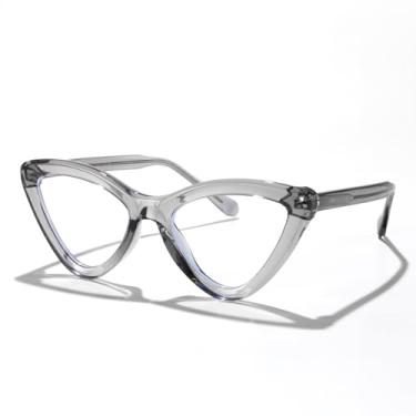 Imagem de Óculos de sol triangulares modernos olho de gato para mulheres e homens, armação geométrica, estilosos, para festa na praia, estilo urbano, Cinza Tra, Lens Width: 51 Millimeters