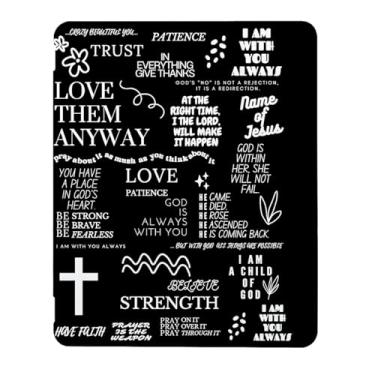 Imagem de Christian Quotes Capa compatível com iPad 9ª 8ª geração 10,9 polegadas 2021/2019/2018, capa engraçada com suporte de três dobras + porta-lápis para meninos e meninas, iPad Air6 11 polegadas 2024