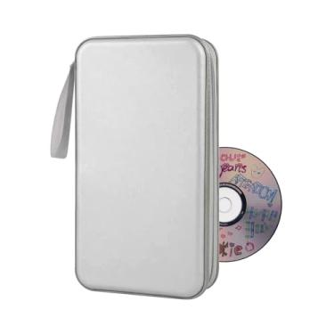 Imagem de MUQIDA Suporte de CD de carro, capacidade para 80 CD/DVD, organizador de armazenamento protetor de plástico rígido, estojo de disco de DVD, pasta de carteira portátil para carro, casa, escritório