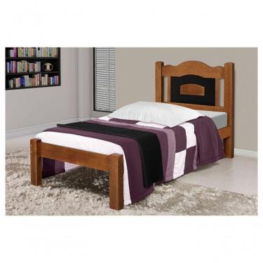 Imagem de Cama de Solteiro Paris de Madeira Maciça Tauari Castanho Preto