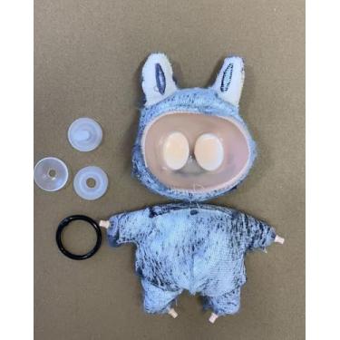 Imagem de Boneca de pelúcia de 17 cm, material em Y, semiacabado, só precisa adicionar material de enchimento. Incluindo tecido, rosto, mão, acessórios para pés grandes a cores (cinza)