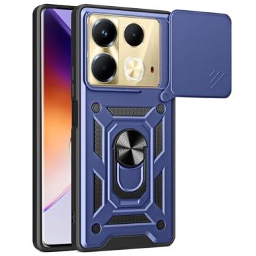 Imagem de YSNZAQ Capa protetora protetora para Infinix Note 40, grau militar, durável, à prova de choque, com suporte para Infinix Note 40 SJ azul-marinho
