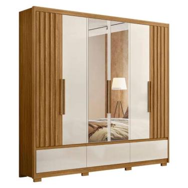 Imagem de Guarda-Roupa Casal 6 Portas Bater 5 Gavetas Amazonas Moval Roupeiro