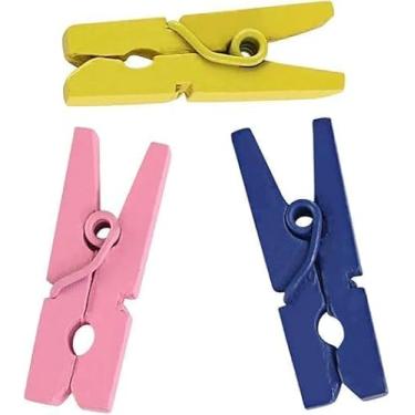 Imagem de Kit 30 Mini Prendedores Coloridos Madeira Decoração Natal Fotos Artesanato Recados Varal Lembrancinha Festa Clips Pequeno