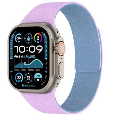 Imagem de LYSMVIVI Pulseira magnética de silicone de lichia compatível com Apple Watch Ultra SE séries 11, 10, 9, 8, 7, 6, 5, 4, 3, 2 e 1 de 49 mm, 46 mm, 46 mm, 45 mm, 44 mm, 41 mm, 40 mm, 3 e 1 de 49 mm, 46