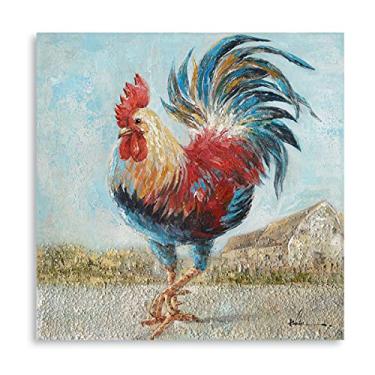 Imagem de Kunstorner Decoração de cozinha de galo arte de parede vintage fazenda decoração de cozinha imagens de casa de fazenda antiga 34,3 cm x 34,3 cm