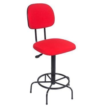 Imagem de Cadeira Caixa Alta Secretaria Balcao Portaria Recepcao Vermelha POPMOV 791